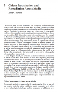 Citizen Participation and Remediation Across Media