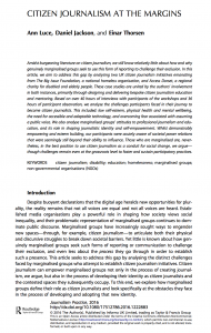 Citizen Journalism at the Margins